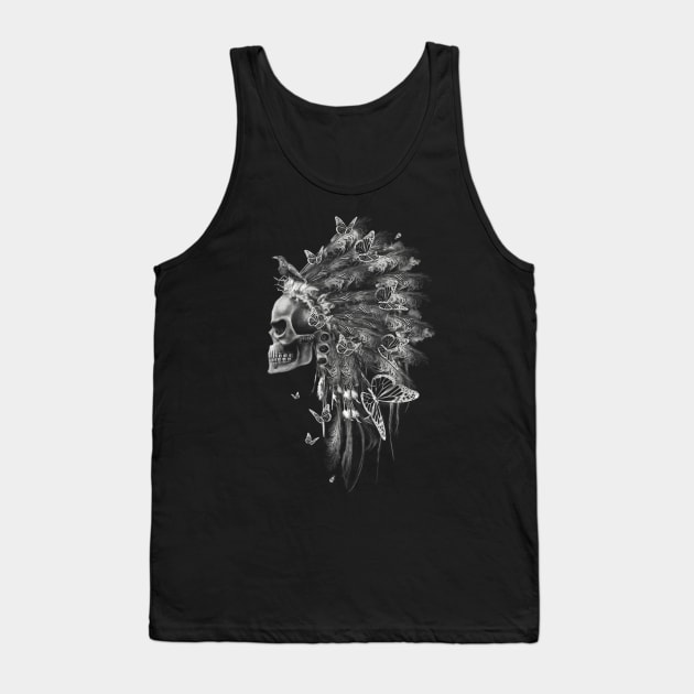 Native American Chief Skull Tank Top by GNDesign